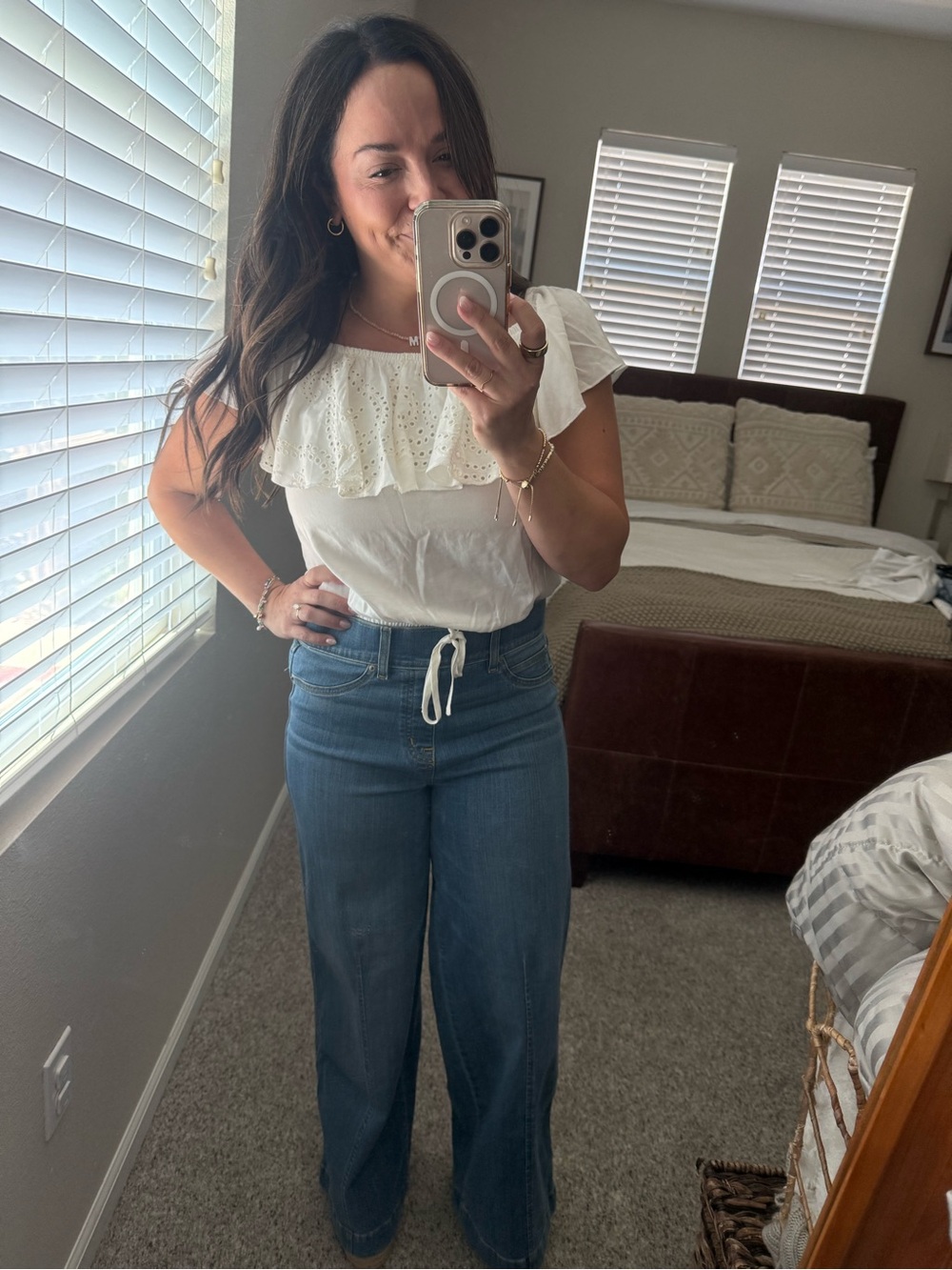 SPANX Blue Wide Leg Jeans